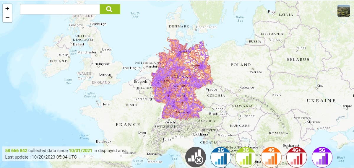 O2 Coverage maps in Germany