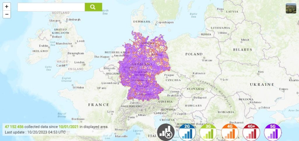 Telekom Coverage maps in Germany