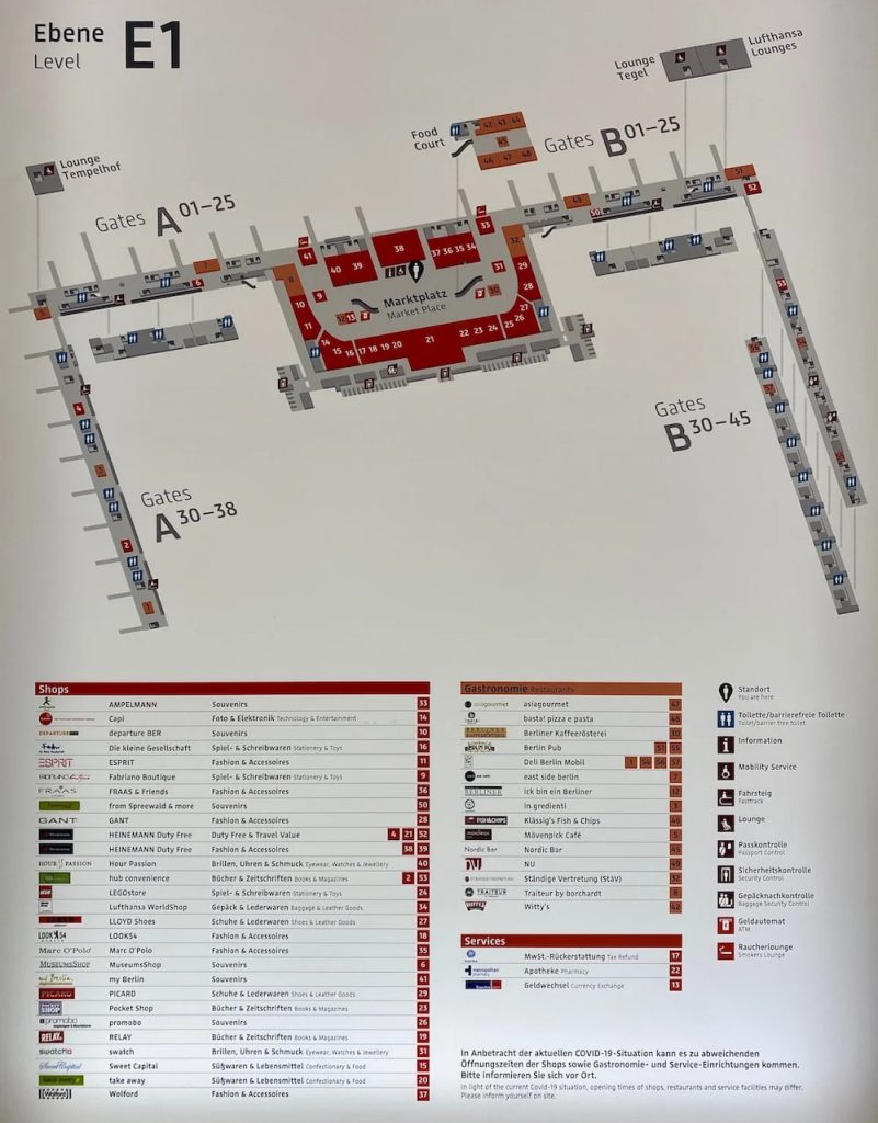Buying SIM Card at Brandenburg Airport - Airport map